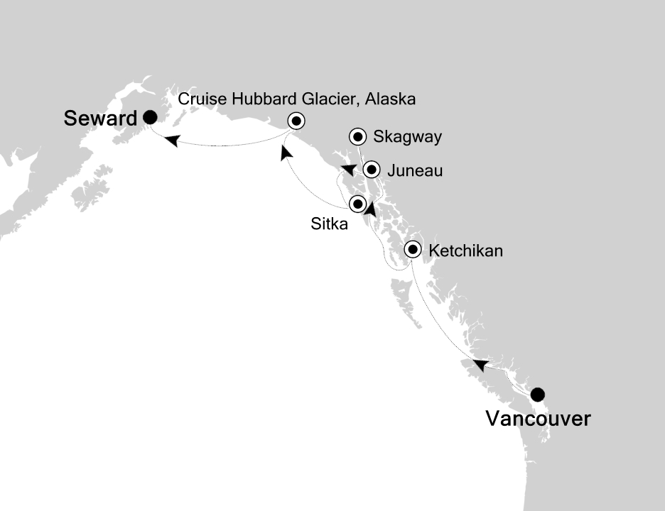 Alaska Cruise Itinerary Map